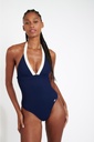 Maillot une pièce triangle coques amovibles BANANA MOON "Rosas Poway" - Marine L2306