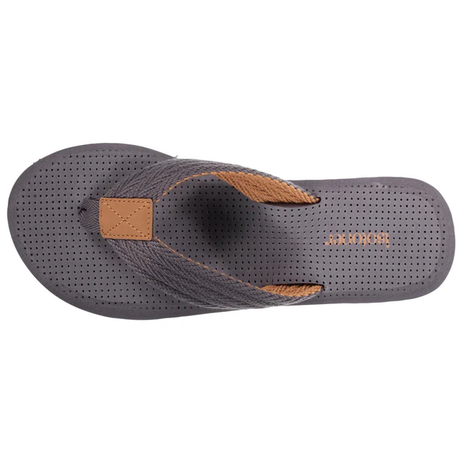 Thongs homme tige corde ISOTONER 96376-AFU - Gris Brun