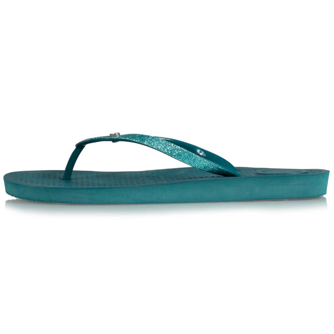 Thongs femme tige paillettes ISOTONER 94502 - Vert Canard VCD