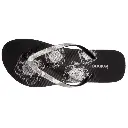 Thongs femme tige paillettes talon 4cm ISOTONER 94612 - Noir Gris AAG