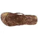 Thongs femme tige paillettes talon 4cm ISOTONER 94612 - Marron MAR