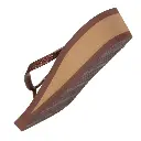 Thongs femme tige paillettes talon 4cm ISOTONER 94612 - Marron MAR