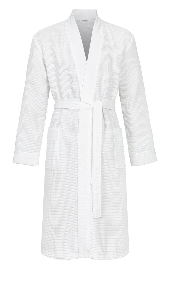 Peignoir unisexe en piqué ceinture à nouer 100% coton RINGELLA M111703 - Blanc 100
