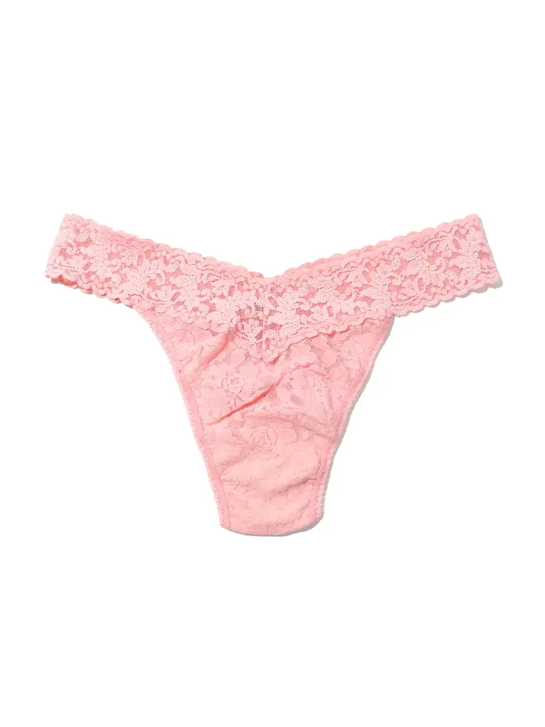 String dentelle stretch HANKY PANKY "Original Rise Thong" 4811P - Pretty In Peach Pink PNPP