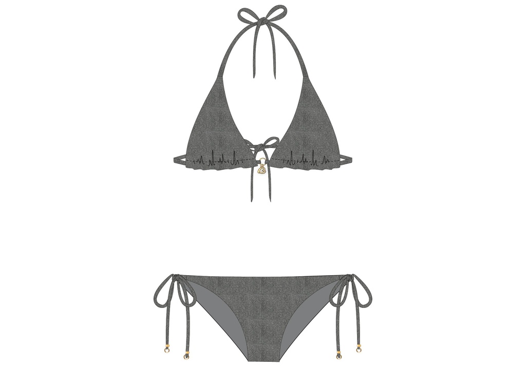 Bikini 2 pièces à nouer BANANA MOON "Cricomassa Lightning" - Gris MGA90