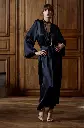 Peignoir long en soi MARJOLAINE "Tracy" 3TRA2210 - Noir 0004