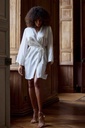 Peignoir court col kimono 100% soie MARJOLAINE "Tracy" 3TRA2010 - Naturel 0074