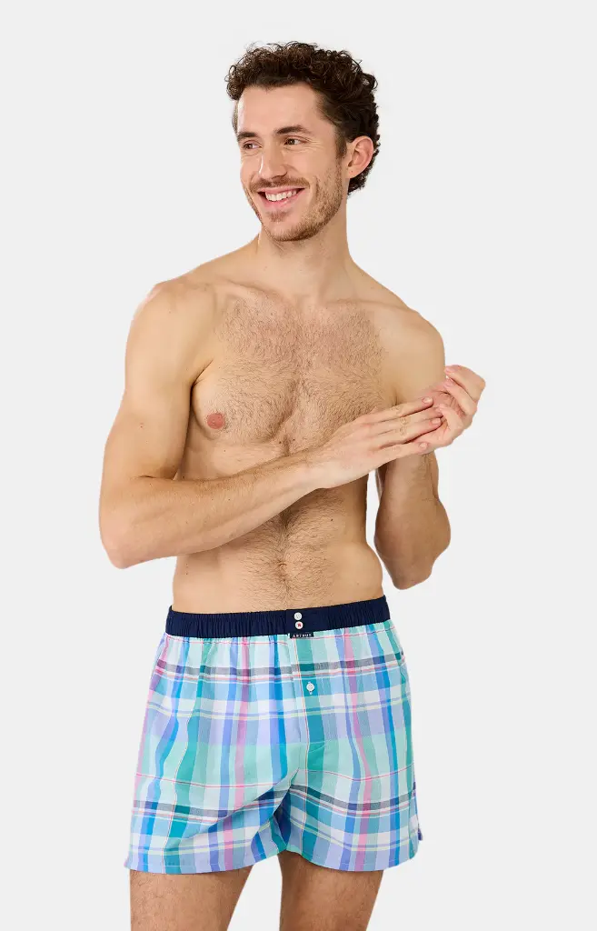 Caleçon américain homme avec maintien 100% coton bio ARTHUR "Le Club" CSP - Multi 1157E25