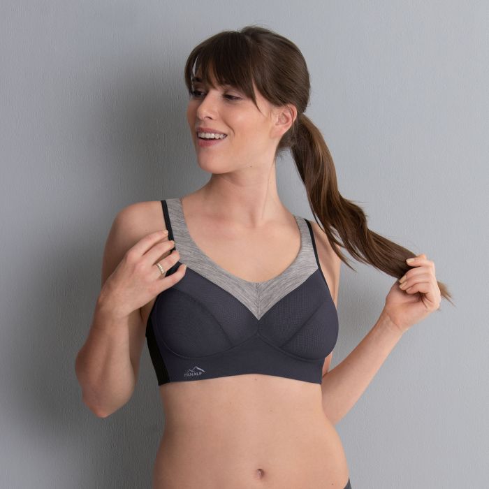 Soutien-gorge de sport sans armatures ANITA ACTIVE "PanAlp Wool" 5555 - Anthracite Mélangè 472
