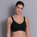 Soutien-gorge de sport sans armatures & fermeture avant ANITA ACTIVE Firm Support "Frontline open" 5523 - Noir 001