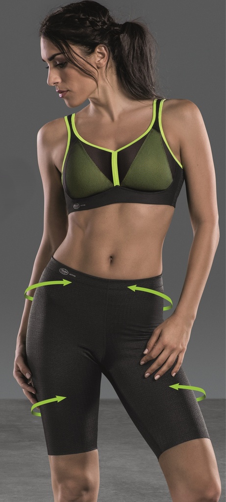 Legging de sport court massant & respirant ANITA ACTIVE "Sport Tights Massage" 1691 - Noir 001