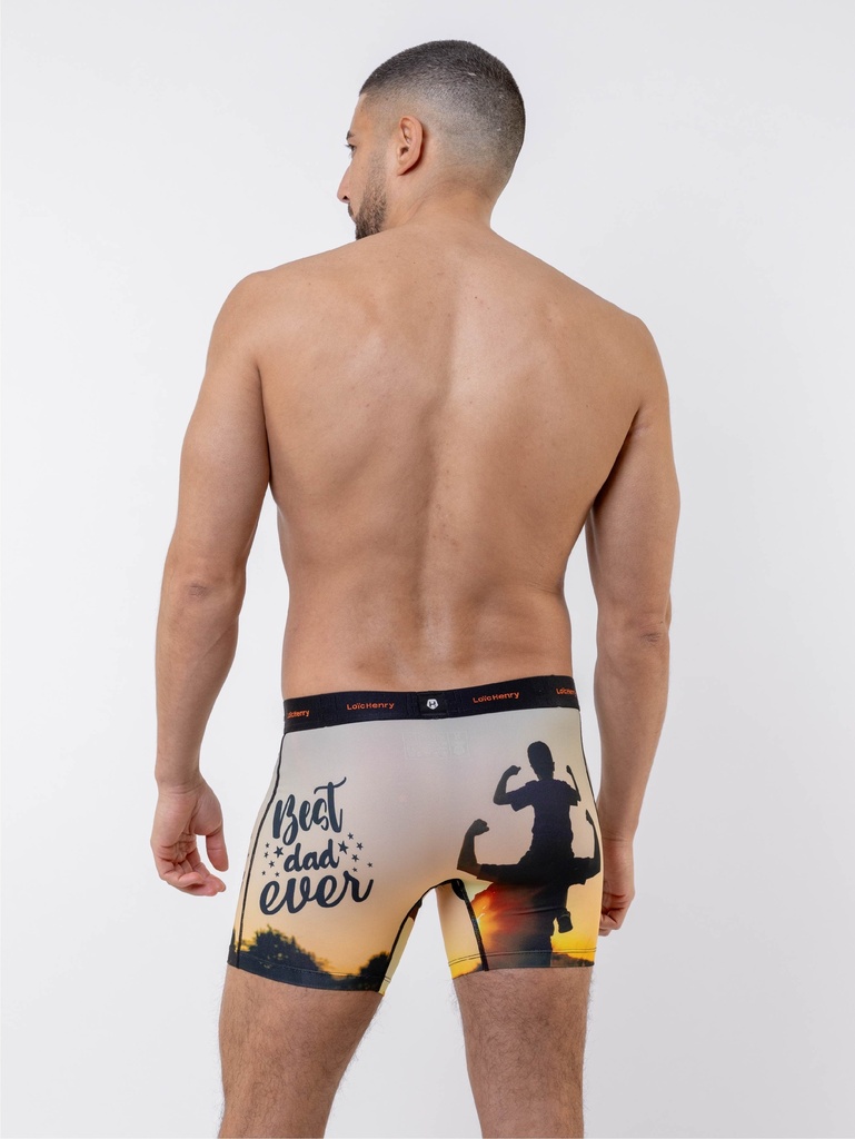Boxer homme fantaisie microfibre avec maintien intérieur LOIC HENRY "Identity" KBI106X - Best Dad
