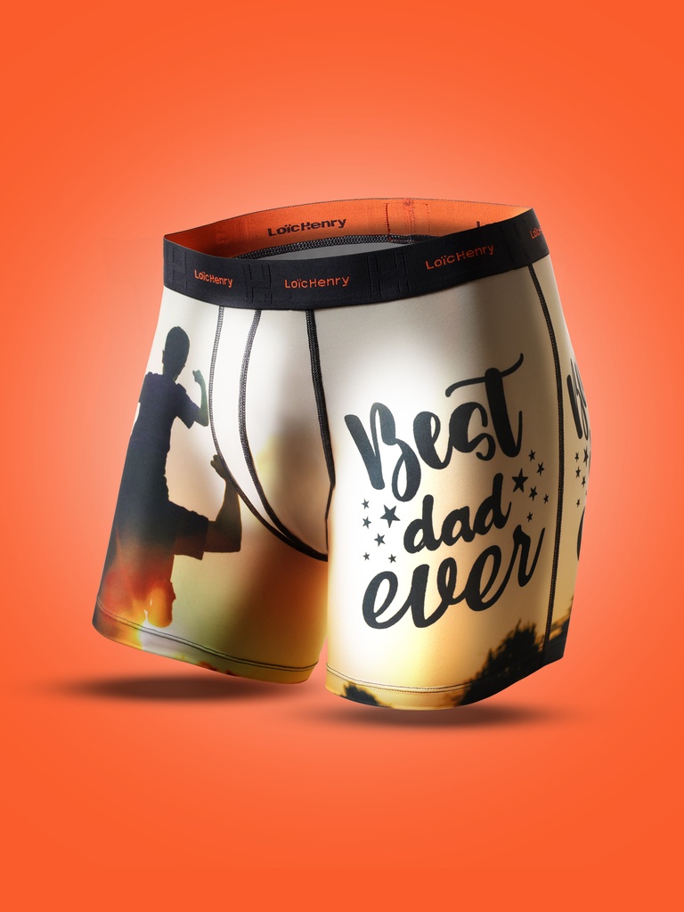 Boxer homme fantaisie microfibre avec maintien intérieur LOIC HENRY "Identity" KBI106X - Best Dad