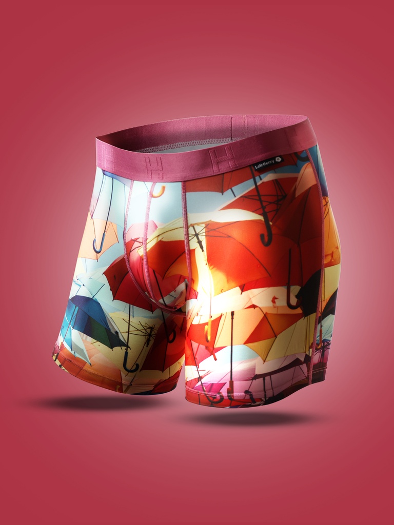 Boxer homme fantaisie microfibre avec maintien intérieur LOIC HENRY "Identity" KBI104X - Parapluies
