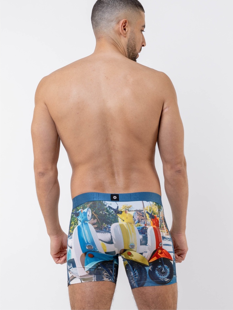 Boxer homme fantaisie microfibre avec maintien intérieur LOIC HENRY "Identity" KBI111X - Roma