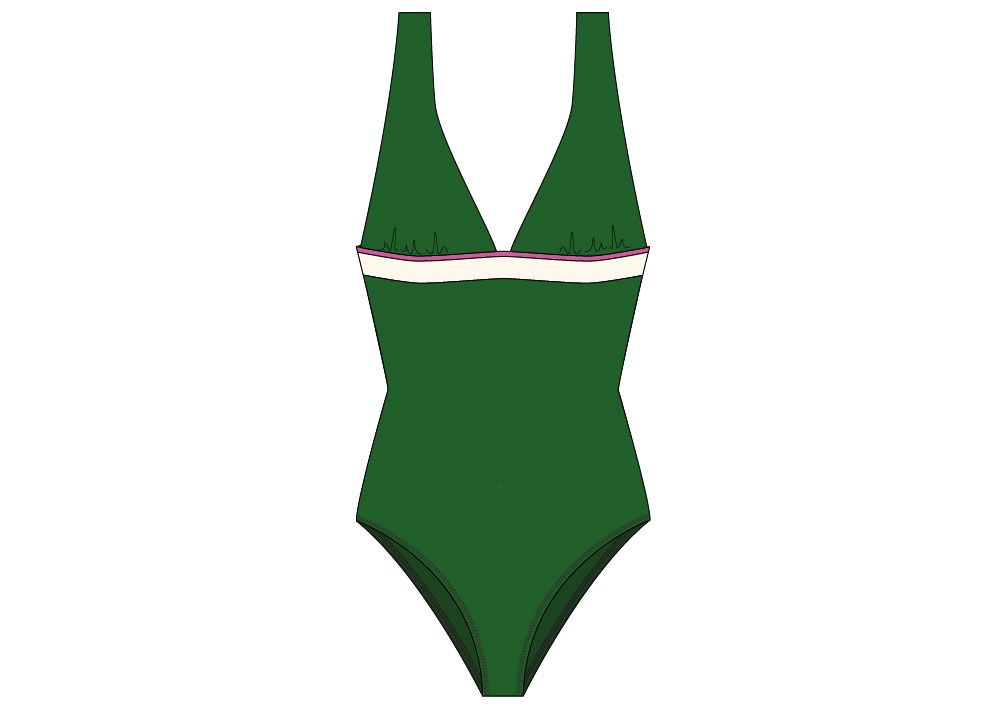 Maillot une pièce triangle sans coques BANANA MOON "Odalis Montecito" - Sapin X2367