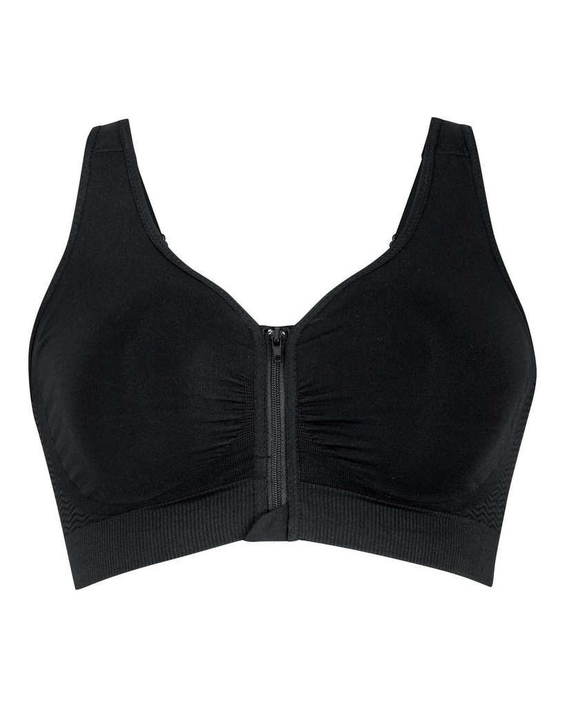 Brassière pour prothèses sans coutures à tirette ANITA CARE "Lynn" 5768X - Noir 001