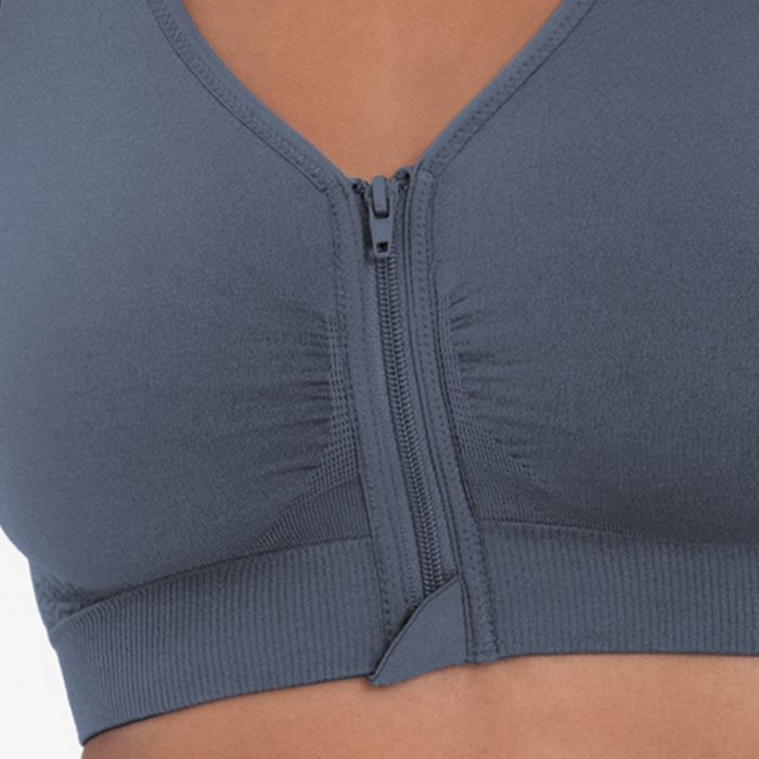 Brassière pour prothèses sans coutures à tirette ANITA CARE "Lynn" 5768X - Gris Obscur 469