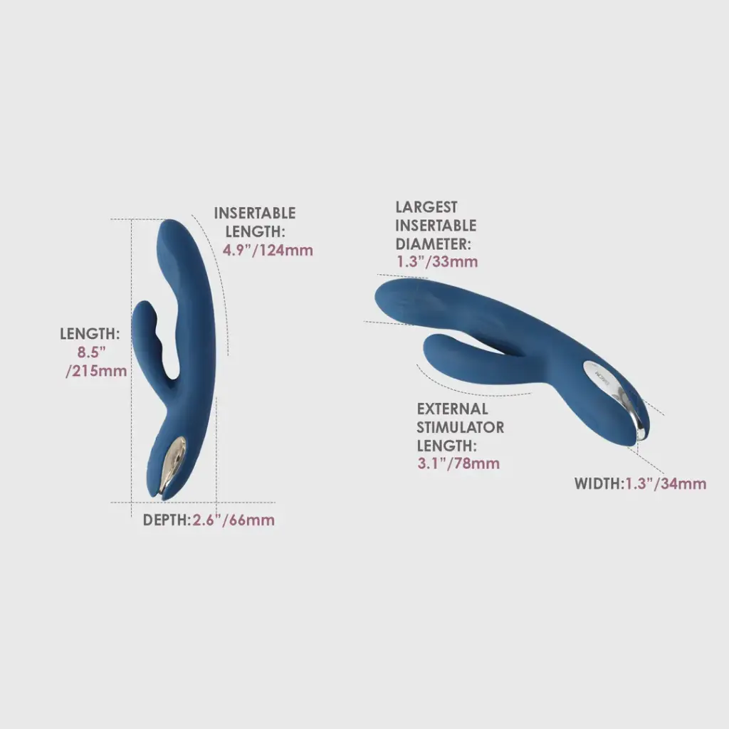 Vibromasseur double stimulation & tête pulsée au point G SVAKOM "Aylin" - Bleu Foncé