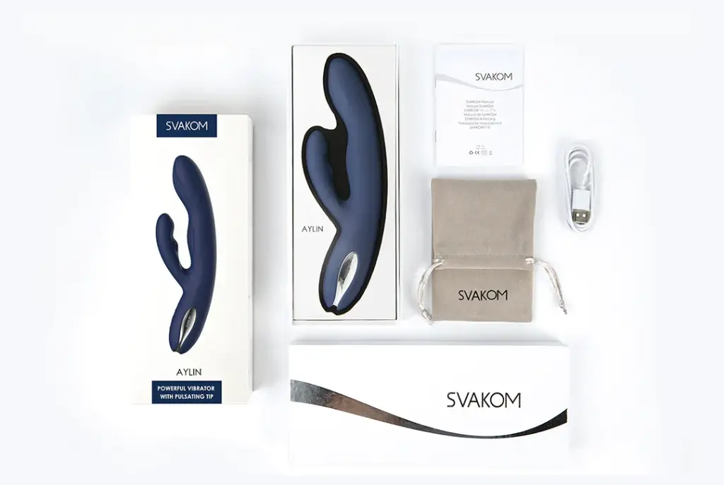 Vibromasseur double stimulation & tête pulsée au point G SVAKOM "Aylin" - Bleu Foncé