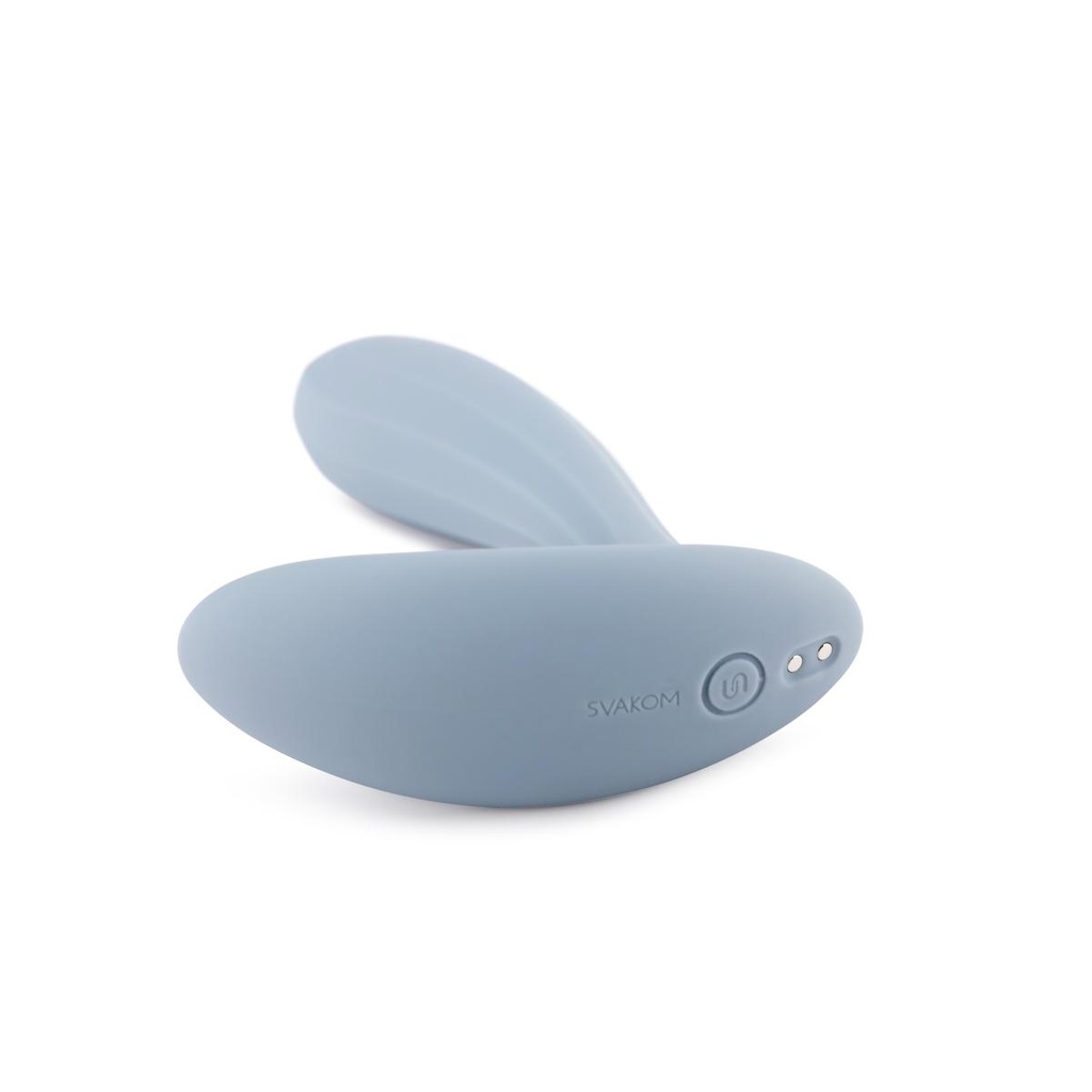Vibromasseur contrôlé via app & double stimulation SVAKOM "Erica" - Bleu 
