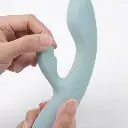 Vibromasseur contrôlé via app & double stimulation & tête chauffante SVAKOM "Chika" - Bleu Turquoise