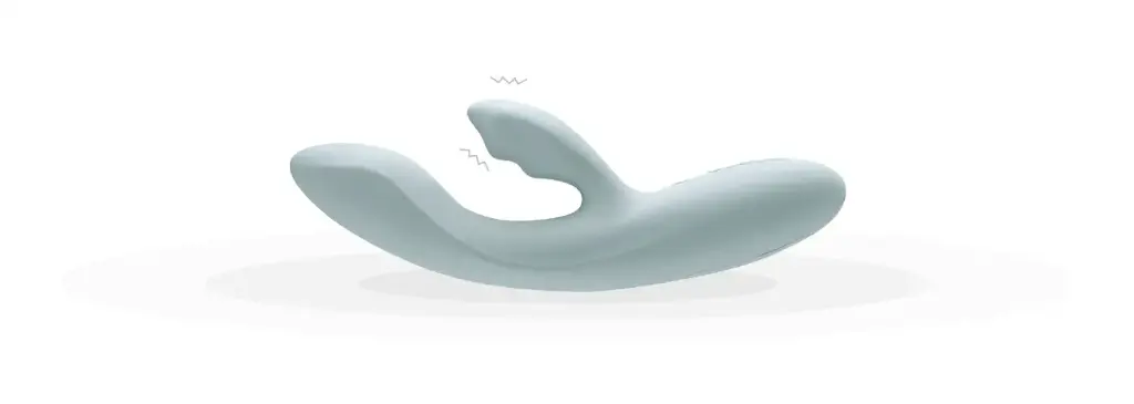 Vibromasseur contrôlé via app & double stimulation & tête chauffante SVAKOM "Chika" - Bleu Turquoise