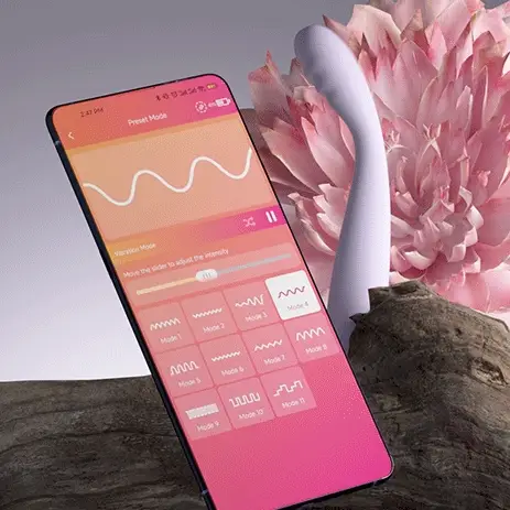 Vibromasseur point G fin & controlé via app & tête chauffante SVAKOM "Cici 2" - Lavande