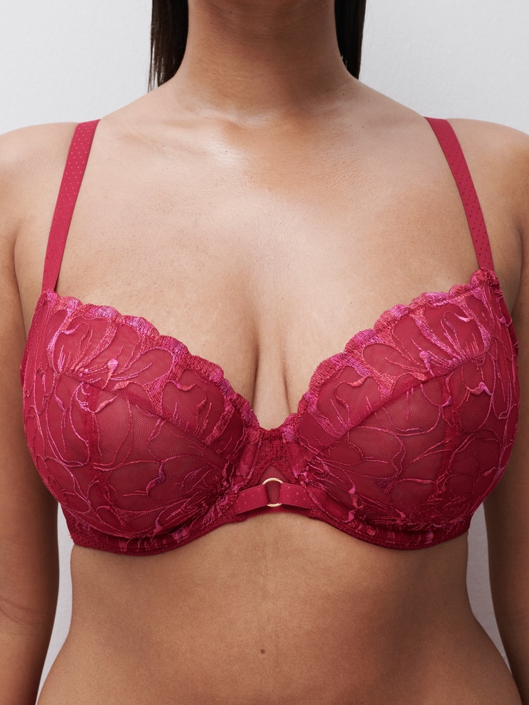 Soutien-gorge armaturé enveloppant CHANTELLE "Fleurs" C12M10 - Pomme d'Amour B01