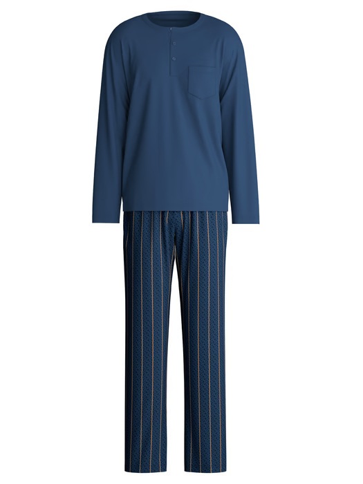 Pyjama homme long 100% coton bio CALIDA "Relax Imprint" 47885 - Insignia 407