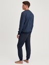 Pyjama long homme avec bord élastique 100% coton bio CALIDA "Relax Imprint" 47985 - Insignia Blue 407