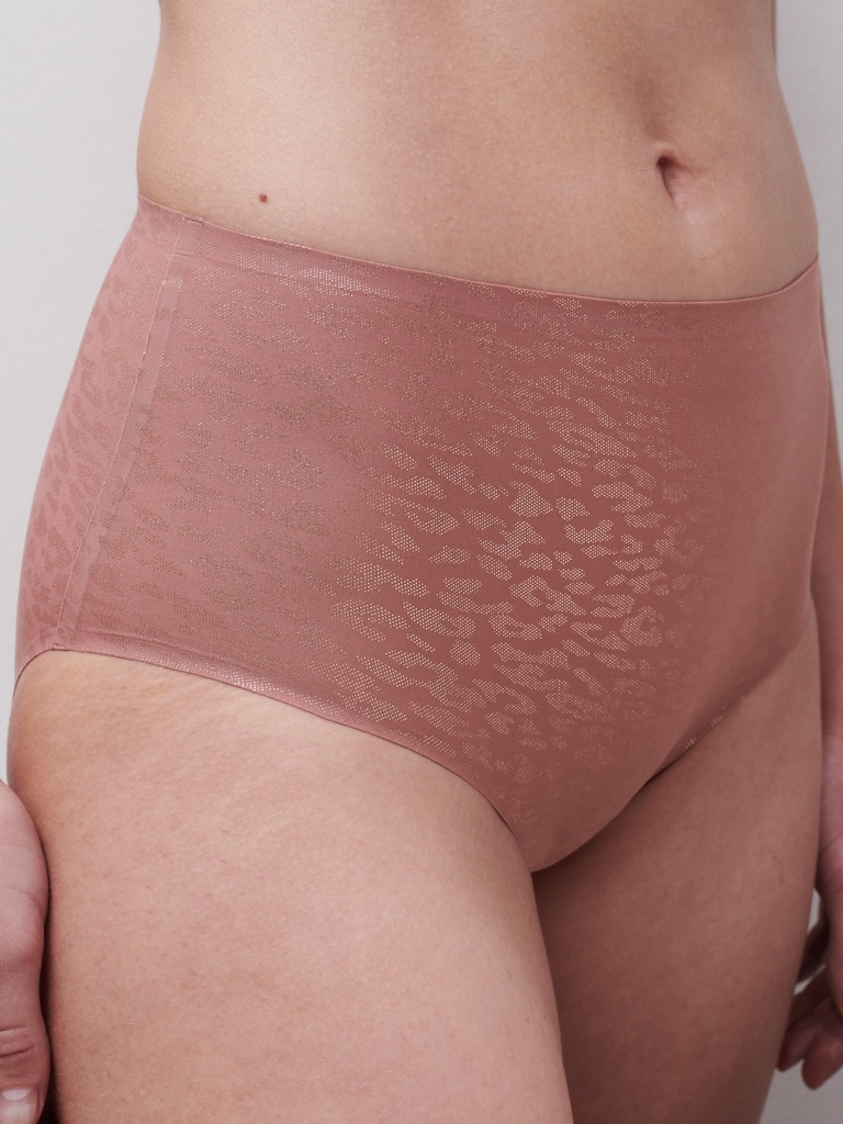 Culotte taille haute stretch invisible CHANTELLE "SoftStretch" C11DC7 -  Léopard Paillettes Rose B17