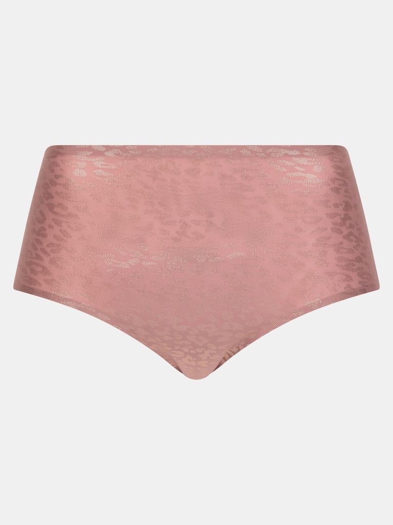 Culotte taille haute stretch invisible CHANTELLE "SoftStretch" C11DC7 -  Léopard Paillettes Rose B17