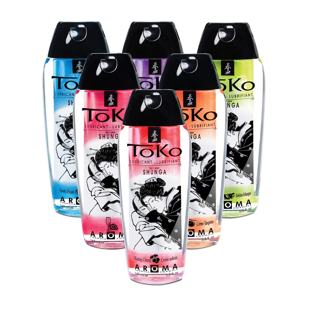 Lubrifiant à base d'eau parfumé SHUNGA "Toko Aroma" 165ml - Vin pétillant à la fraise