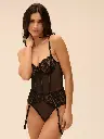 Body armaturé avec jarretelles amovibles SIMONE PERELE "Précieuse" 1G3510 - Noir 015