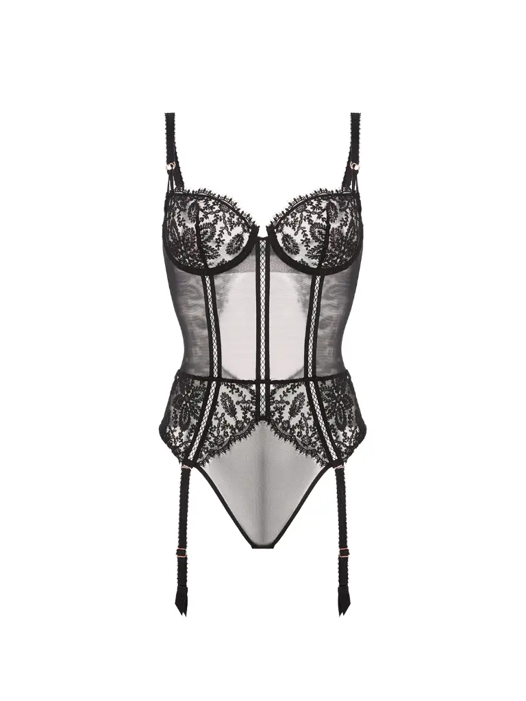 Body armaturé avec jarretelles amovibles SIMONE PERELE "Précieuse" 1G3510 - Noir 015