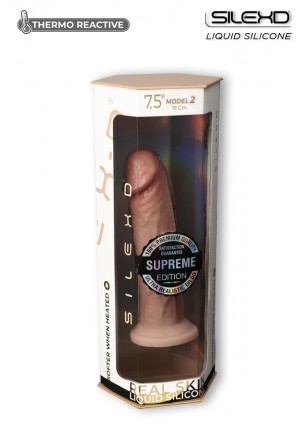 Godemichet ultra réaliste ventouse silicone liquide SILEXD "Supreme" SDP266572 - Chair 19cm x 4,1cm