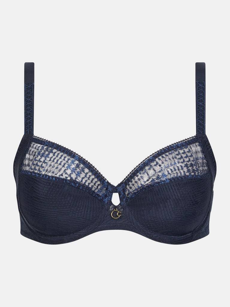 Soutien-gorge armaturé très enveloppant CHANTELLE "Intrigue" C13WMU - Bleu Marine 013