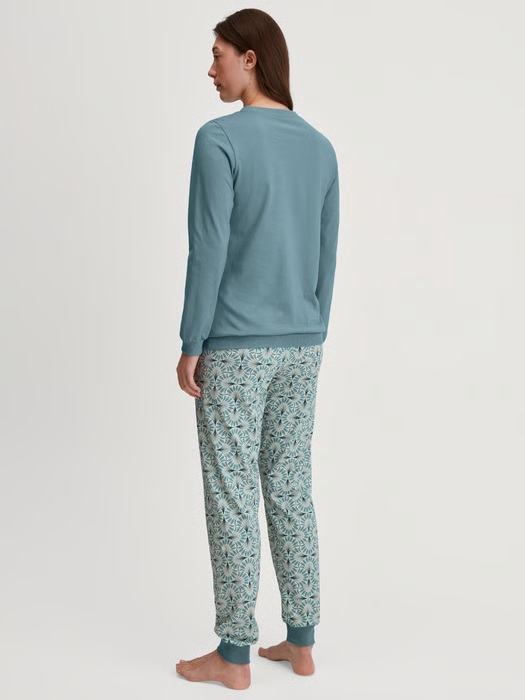Pyjama dame CALIDA "Ornament Nights" 46554 - Smoke Blue