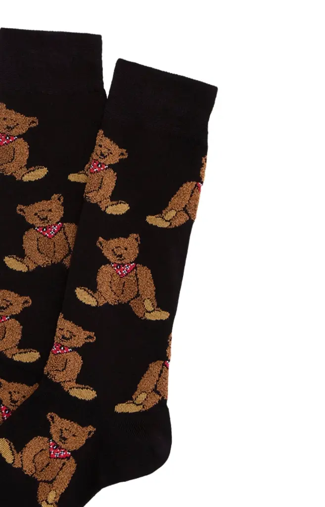 Chaussettes fantaisies homme TU ARTHUR "Old Teddy" 1SO - Noir OLDTH25