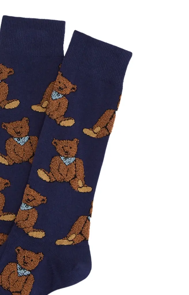 Chaussettes fantaisies homme TU ARTHUR "Old Teddy" 1SO - Marine OLDTH25