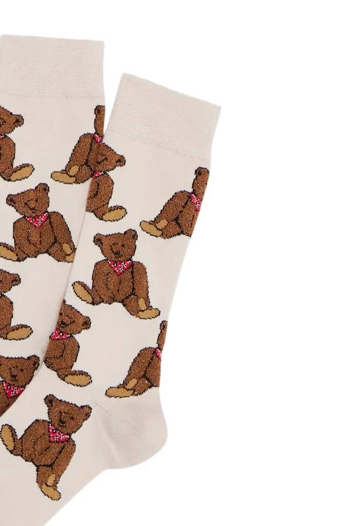Chaussettes femme fantaisie TU ARTHUR "Old Teddy" 1SF - Perle OLDTH25