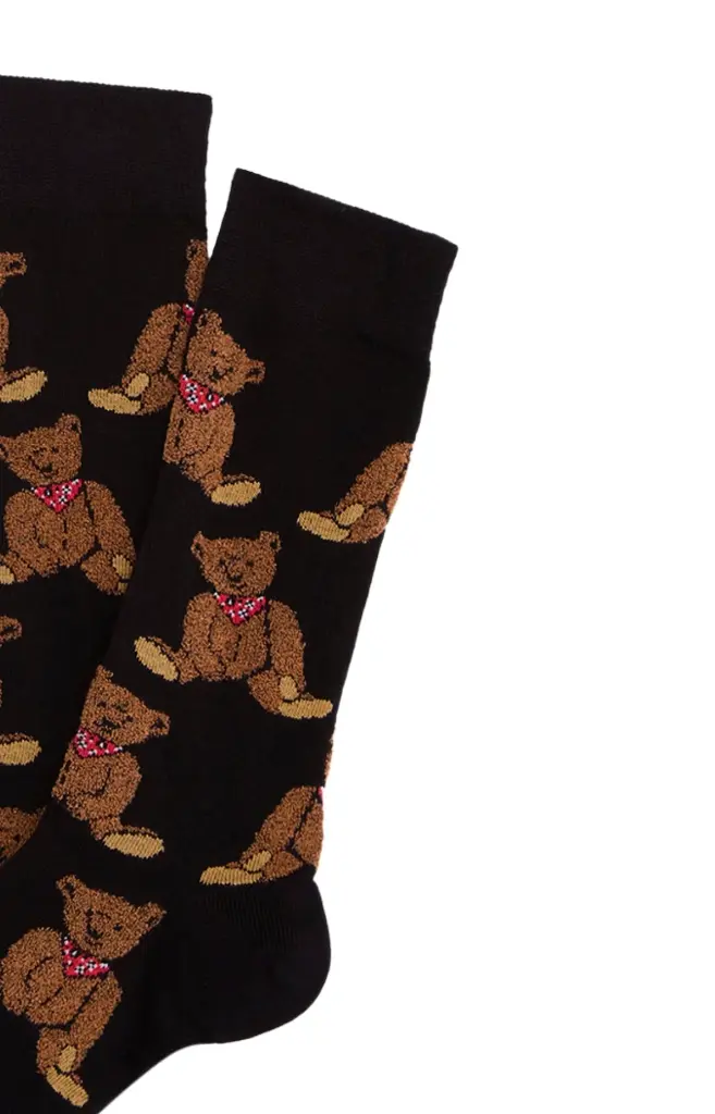 Chaussettes femme fantaisie TU ARTHUR "Old Teddy" 1SF - Noir OLDTH25