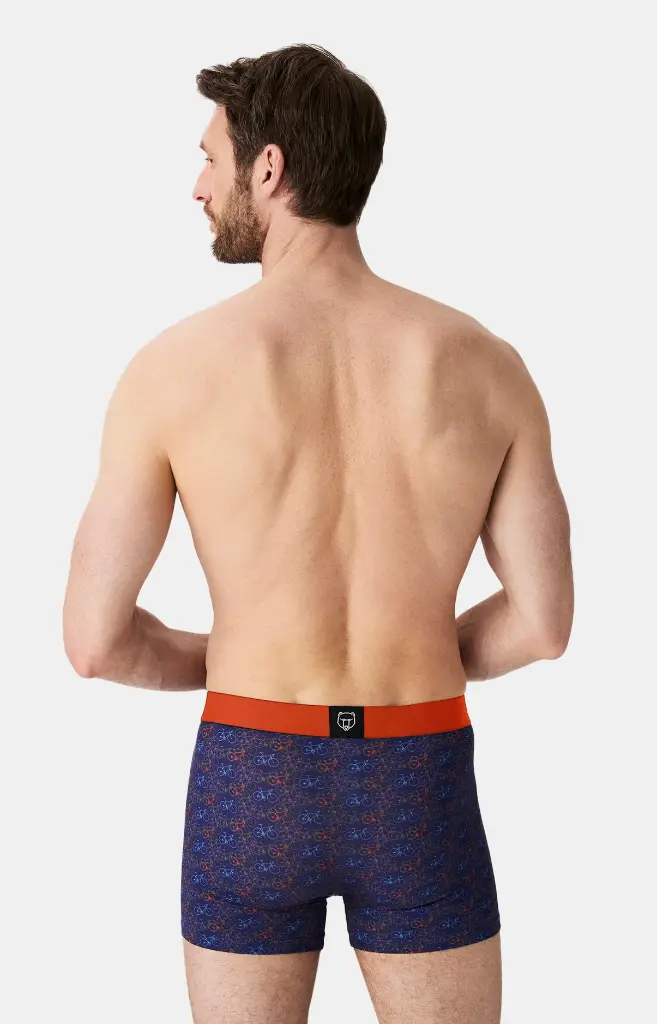 Boxer homme coton bio ARTHUR "Vélo" MAC - Marine Multi VELOPMT
