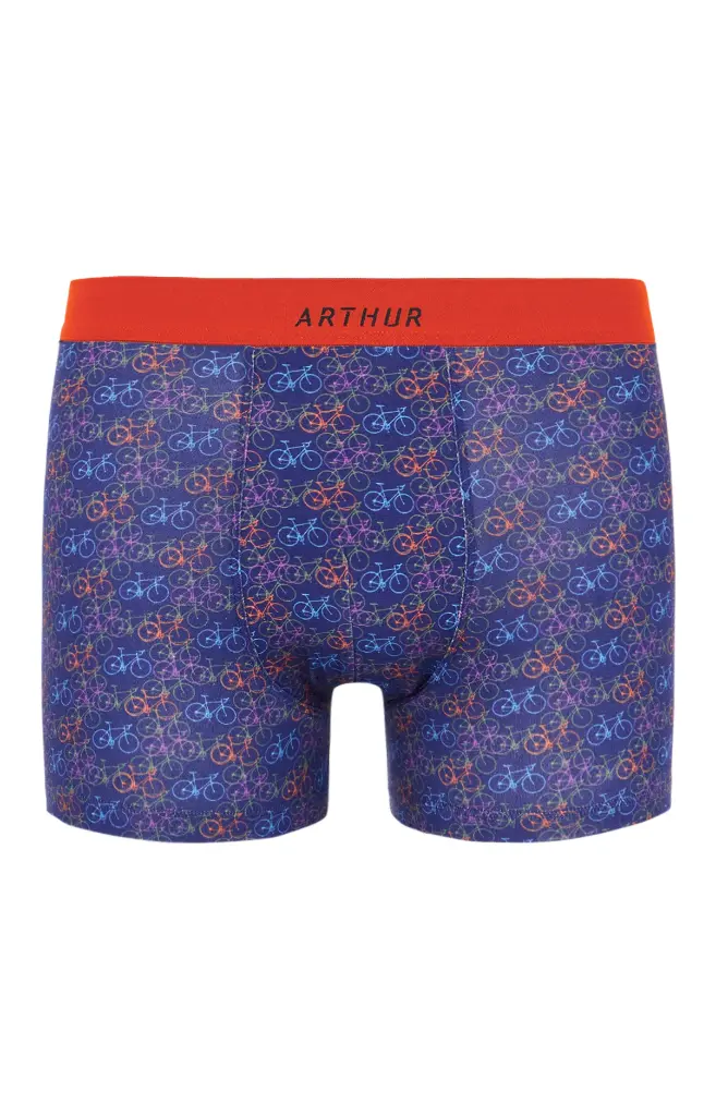 Boxer homme coton bio ARTHUR "Vélo" MAC - Marine Multi VELOPMT