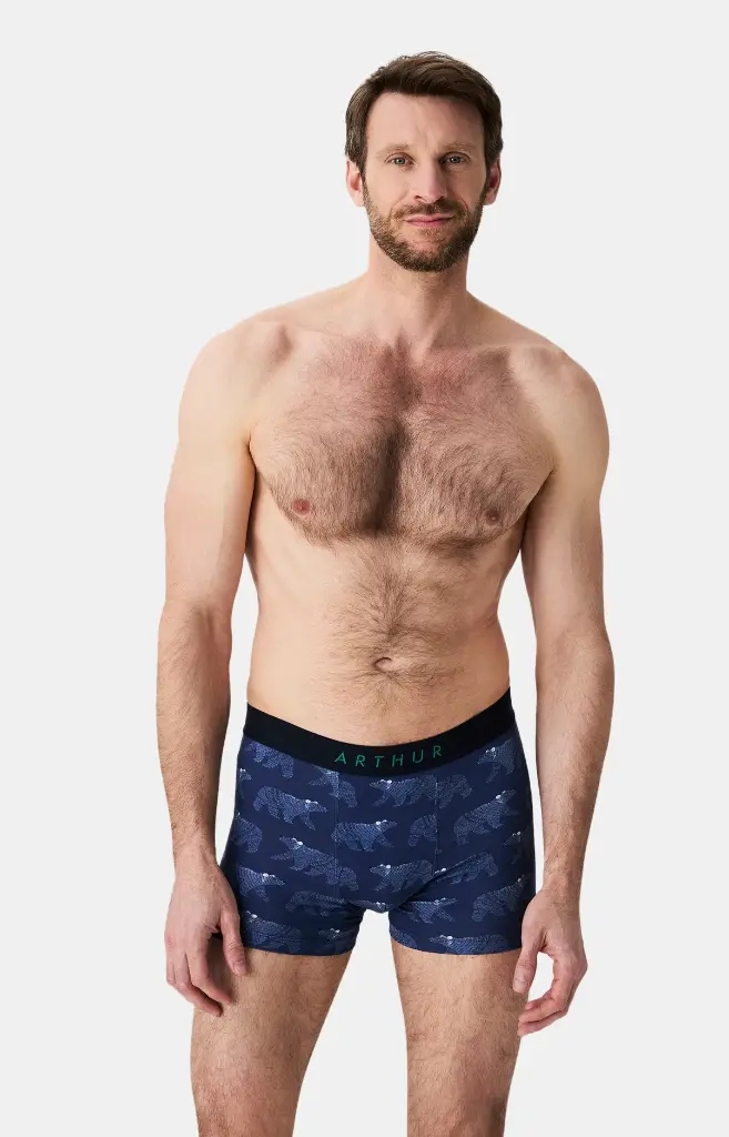 Boxer homme coton bio ARTHUR "Nuit Polaire" MAC - Marine POLAH25