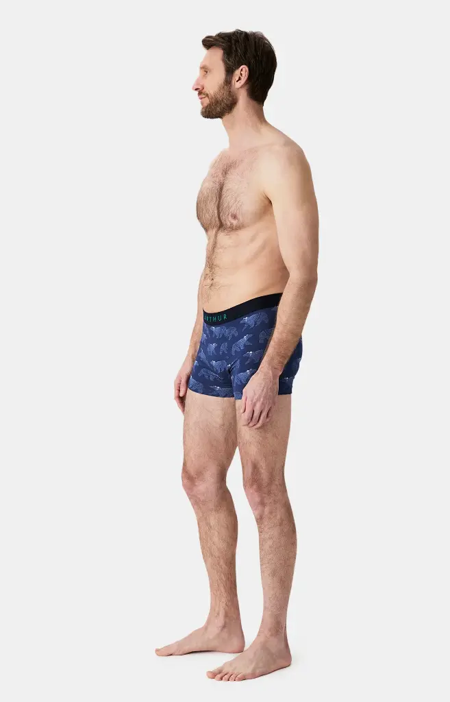 Boxer homme coton bio ARTHUR "Nuit Polaire" MAC - Marine POLAH25