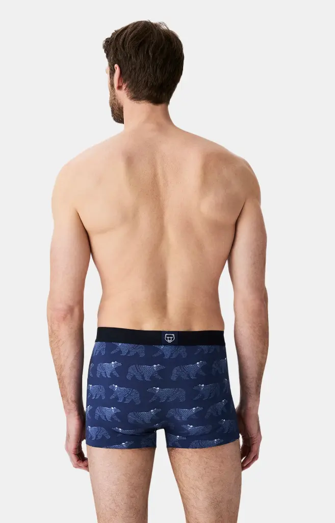 Boxer homme coton bio ARTHUR "Nuit Polaire" MAC - Marine POLAH25