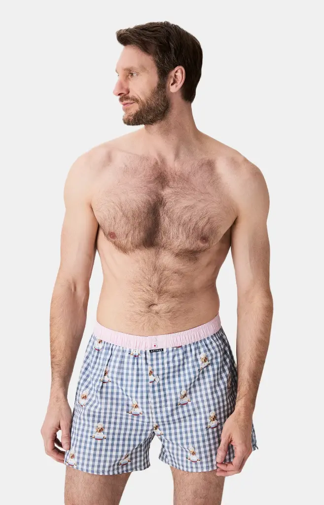 Caleçon américain homme avec maintien 100% coton bio ARTHUR "Le Club" CSP - Gris 1199H25