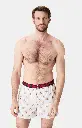 Caleçon américain homme avec maintien 100% coton bio ARTHUR "Le Club" CSP - Ivoire Old Teddy 1182H25